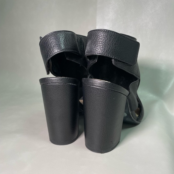 Gianni Bini Black Leather Peep-toe Booties - Picture 2 of 6